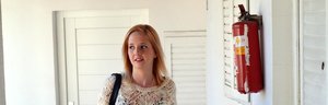 18 year old cutie Stella May gets undressed before riding on top POV style
